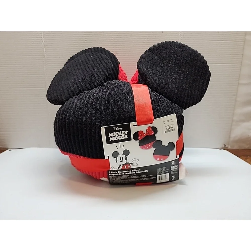 2 Pillows Disney Jay Franco & Sons Mickey & Minnie Mouse Corduroy Pillow Set